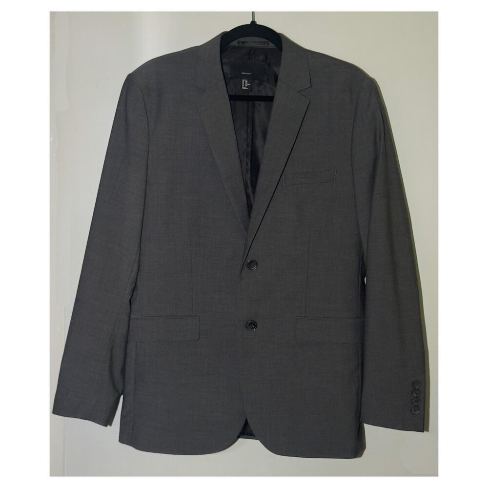 H&M Men's Regular Fit Suit Jacket Blazer - Gray - Size 40R